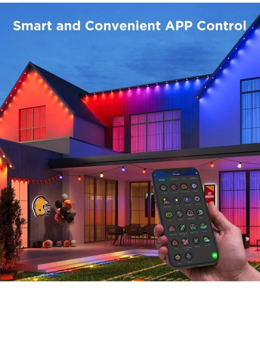 Open Box - Govee -  100ft RGBICW White Permanent Outdoor Lights  White